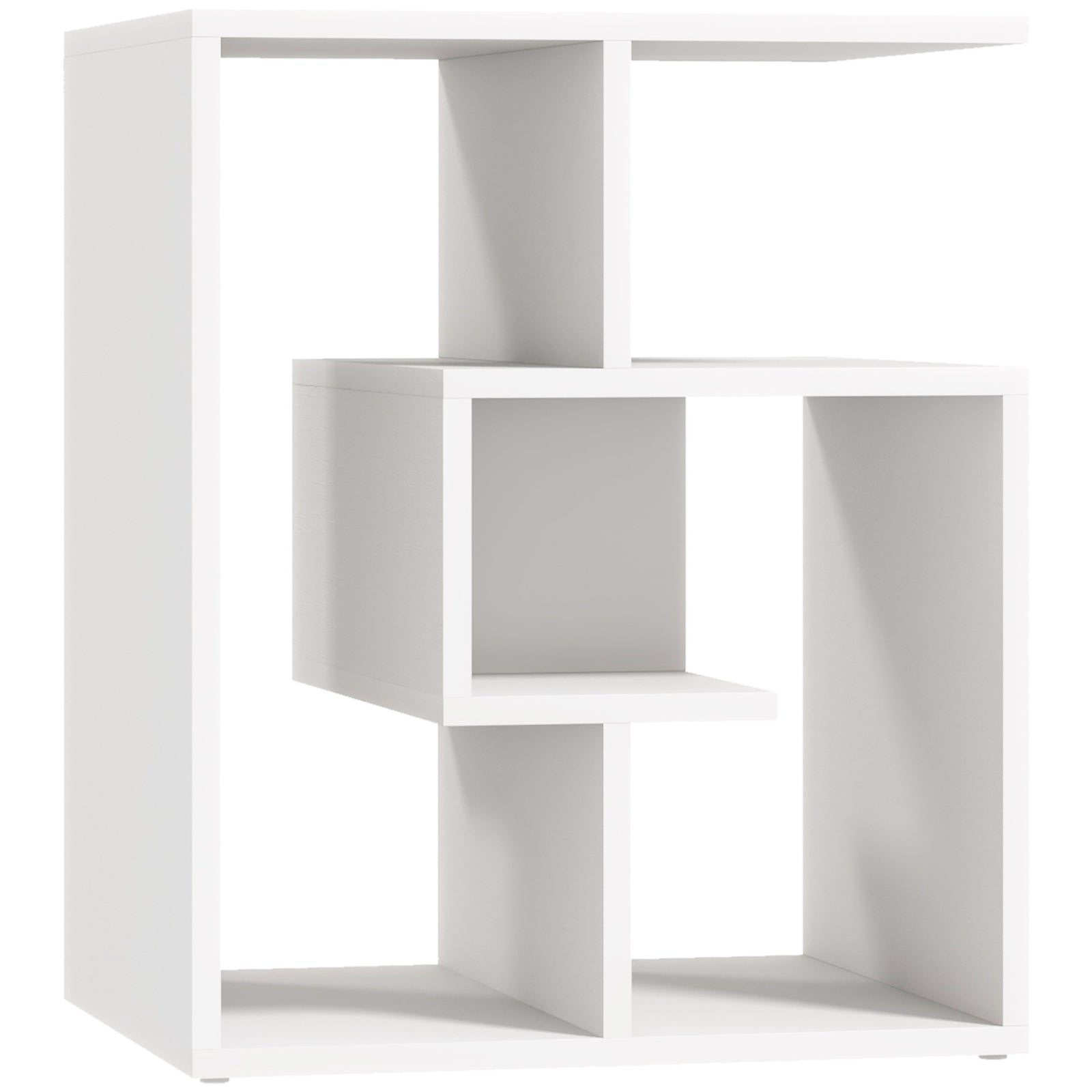 3-tier Side End Table Open Shelves Storage Coffee Book | White
