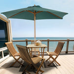 2.5m Wood Garden Parasol Sun Shade | Green