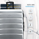 Set Of 3 Hard Shell Suitcase Cabin & Check In Cases With Tsa Lock - Overhead Cabin With Medium & Large Check-in Bag | Set of 3 | Steel