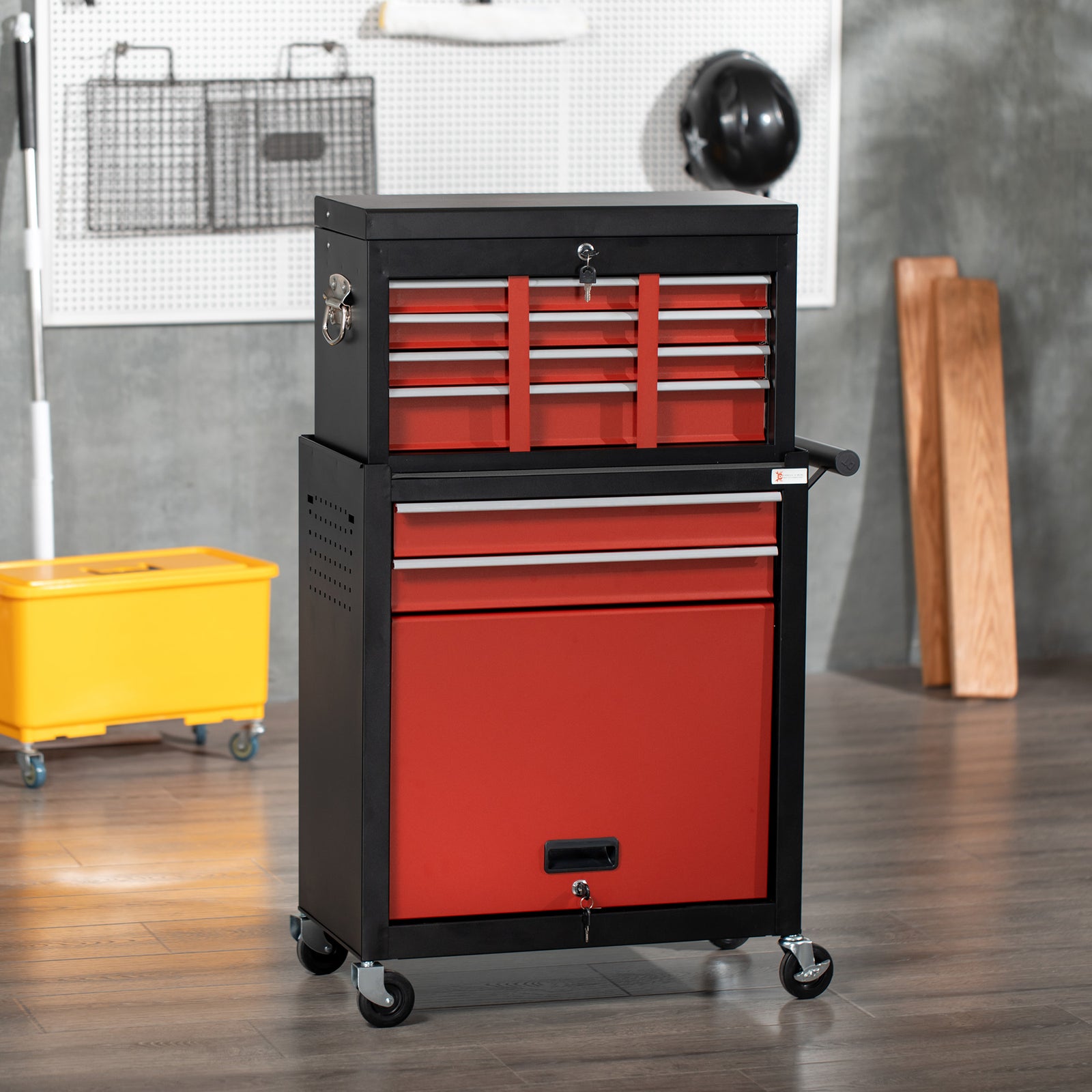 DURHAND 6 Drawer Tool Cabinet, Lockable, Wheels