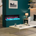50/60inch 3-sided Recessed Smart Electric Fireplace With Wifi App Control, 12 Flame Colours, Adjustable Flame Sound, 900w/1800w Heater，weekly Timer Function | Large