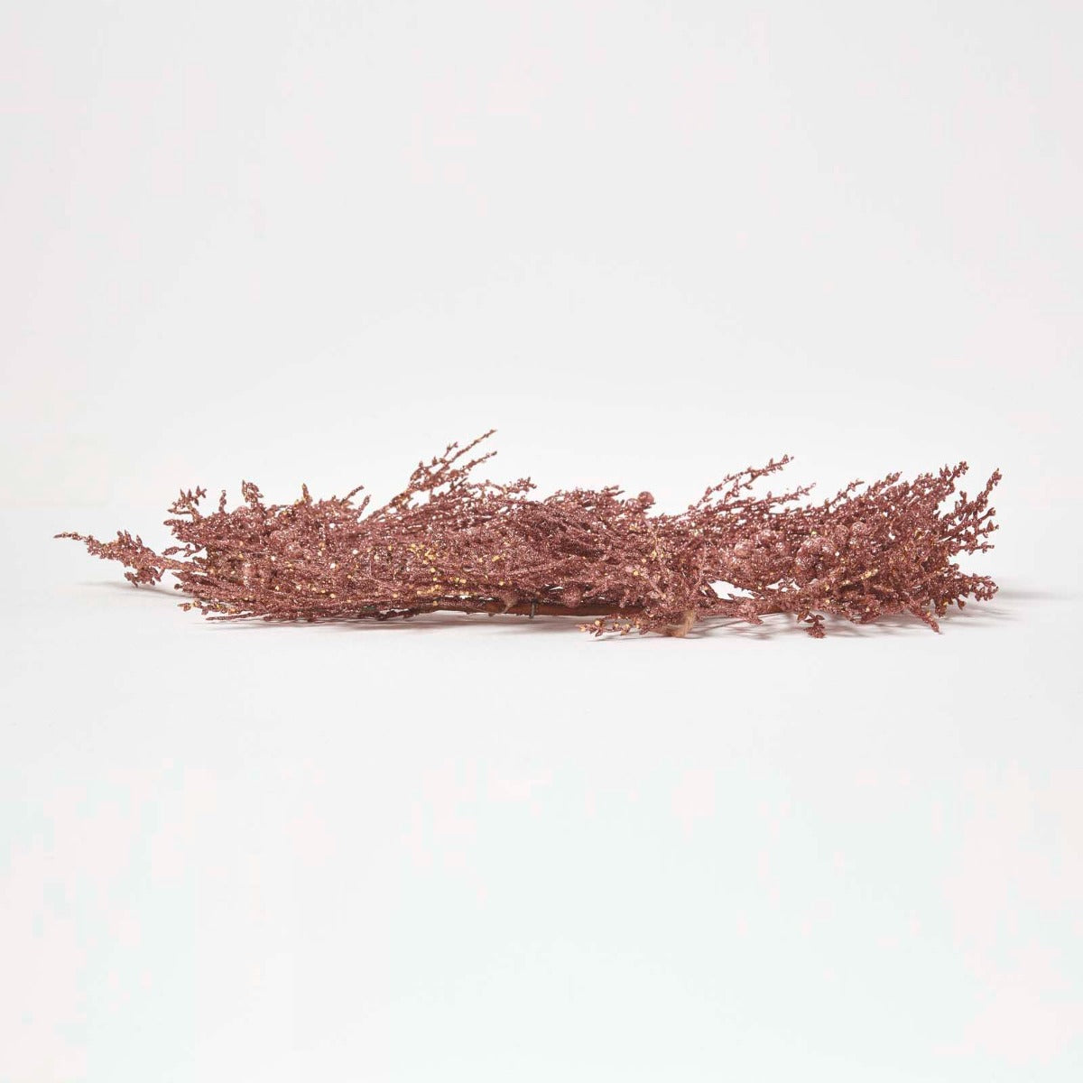 HOMESCAPES Glitter Rose Gold Christmas Wreath