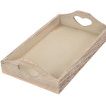 Shallow Wooden Heart Cut Out Tray | Large | Brown