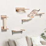 Cat Tree 4pcs Wall-mounted Shelf Set Climbing Frame Activity Center