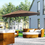 3m Garden Parasol W/ Crank & Base | Brown