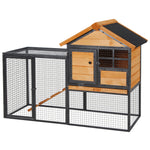 Wood-metal Rabbit Hutch Elevated Pet House Outdoor 122 X 63 X 92cm