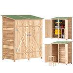 Garden Storage Shed Tool Organizer W/ Table, 140x75x157cm