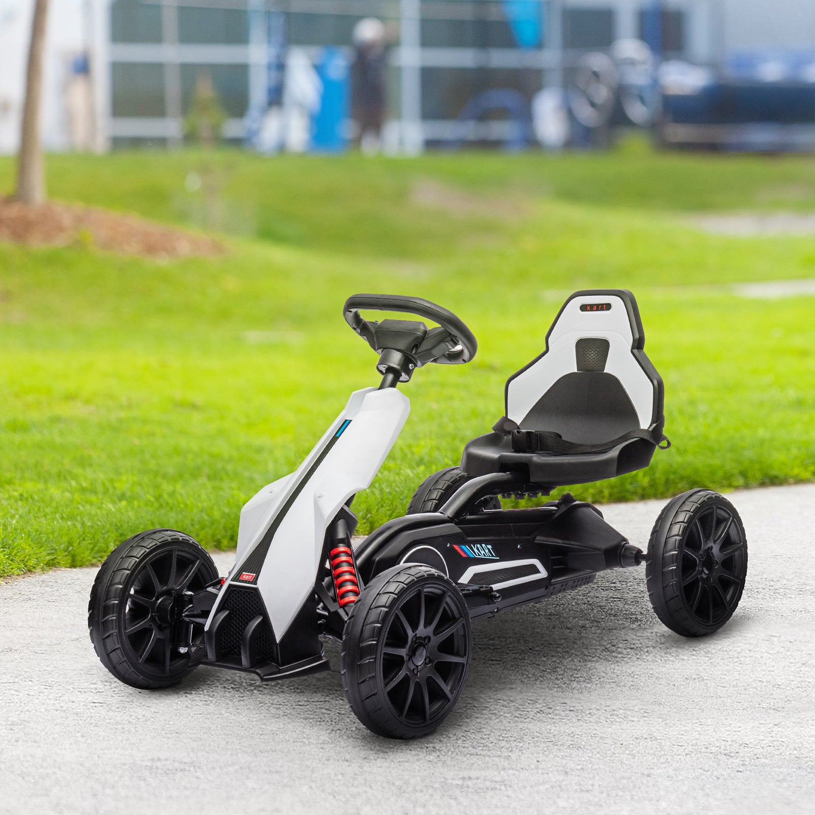 12v Electric Go Kart W/ Forward Reversing 2 Speeds For 3-8 Yrs | White