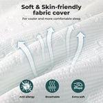 Mattress Topper Memory Foam Bamboo Charcoal Washable Cover | Single | White