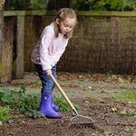 Kids Garden Rake, Stainless Steel Tines And Ash Handle