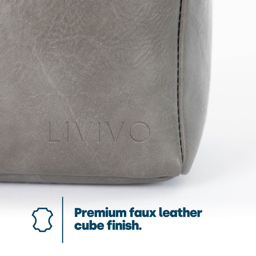 Faux Leather Weighted Door Stop | Grey