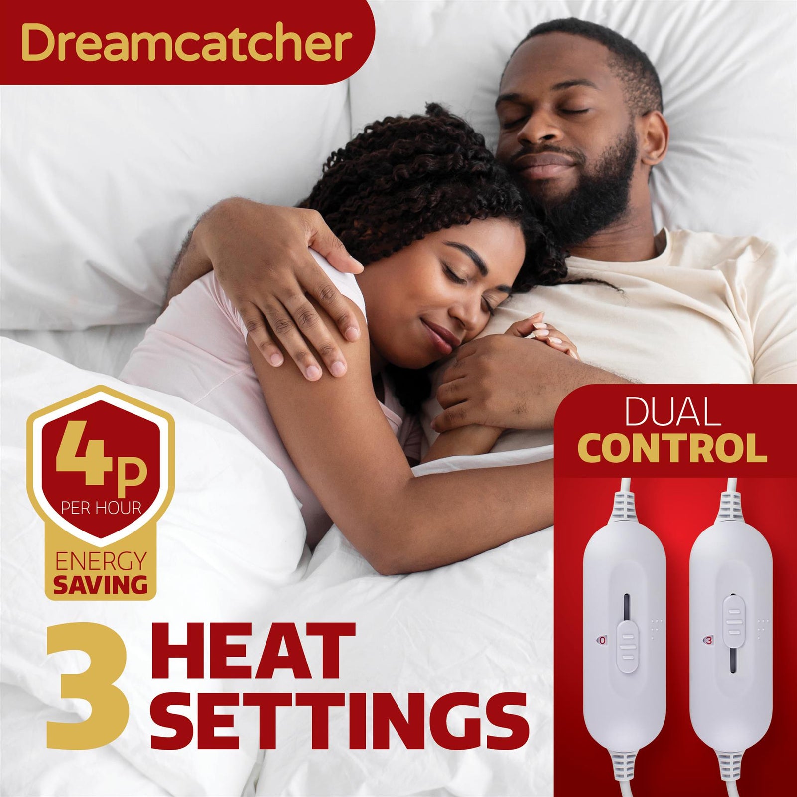 Deluxe Electric Blanket Fully Fitted Polar Fleece Heated Bed Underblanket 3 Heat Settings | King | White