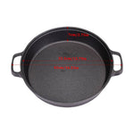 23cm/32cm Dia Black Pre-seasoned Cast Iron Pan | Large | Black