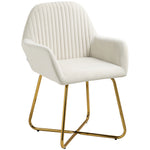 Accent Chair Velvet-feel Upholstered Lounge Armchair | One Size | Cream