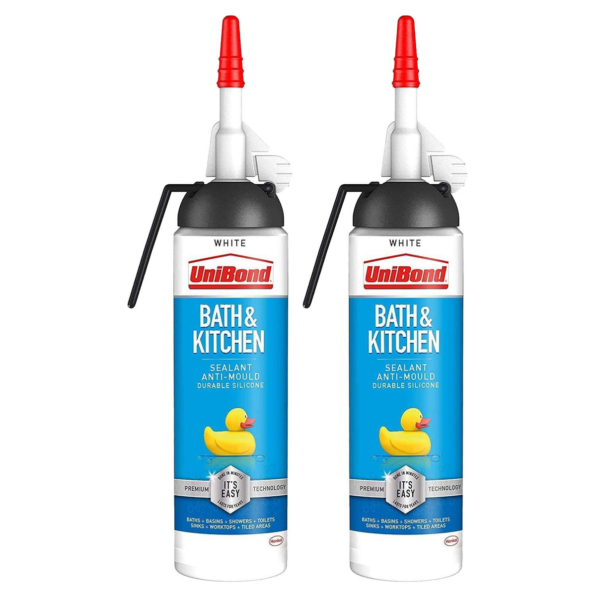 Mould Resistant Bath & Kitchen Silicone Sealant White, 104g | Set of 2