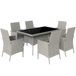 6 Seater Rattan Garden Furniture Set With Cushions | Dark Gray
