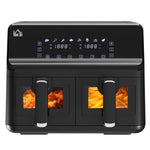 8l Double Basket Air Fryer With 8 Presets Digital Display | One Size | Silver