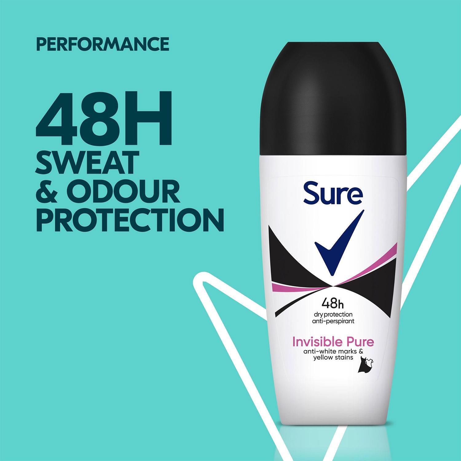 Women Roll On Invisible Pure Anti-perspirant 48hrs Dry Protection, 12pk, 50ml | One Size