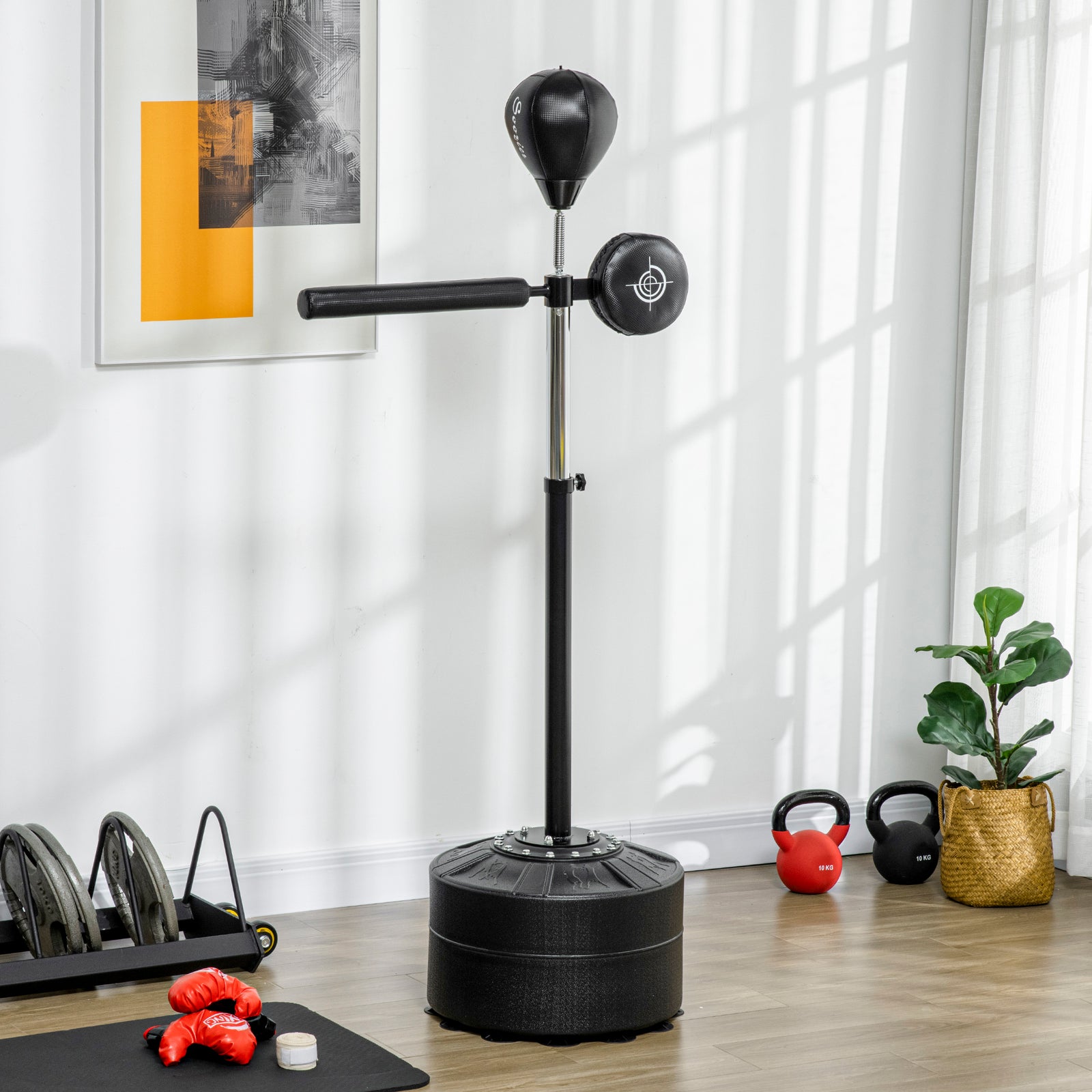 Adjustable Speed Bag With Stand | Black