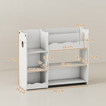 AIYAPLAY Kids Toy Storage Unit, Three Tier Kids Bookshelf For Nursery, White