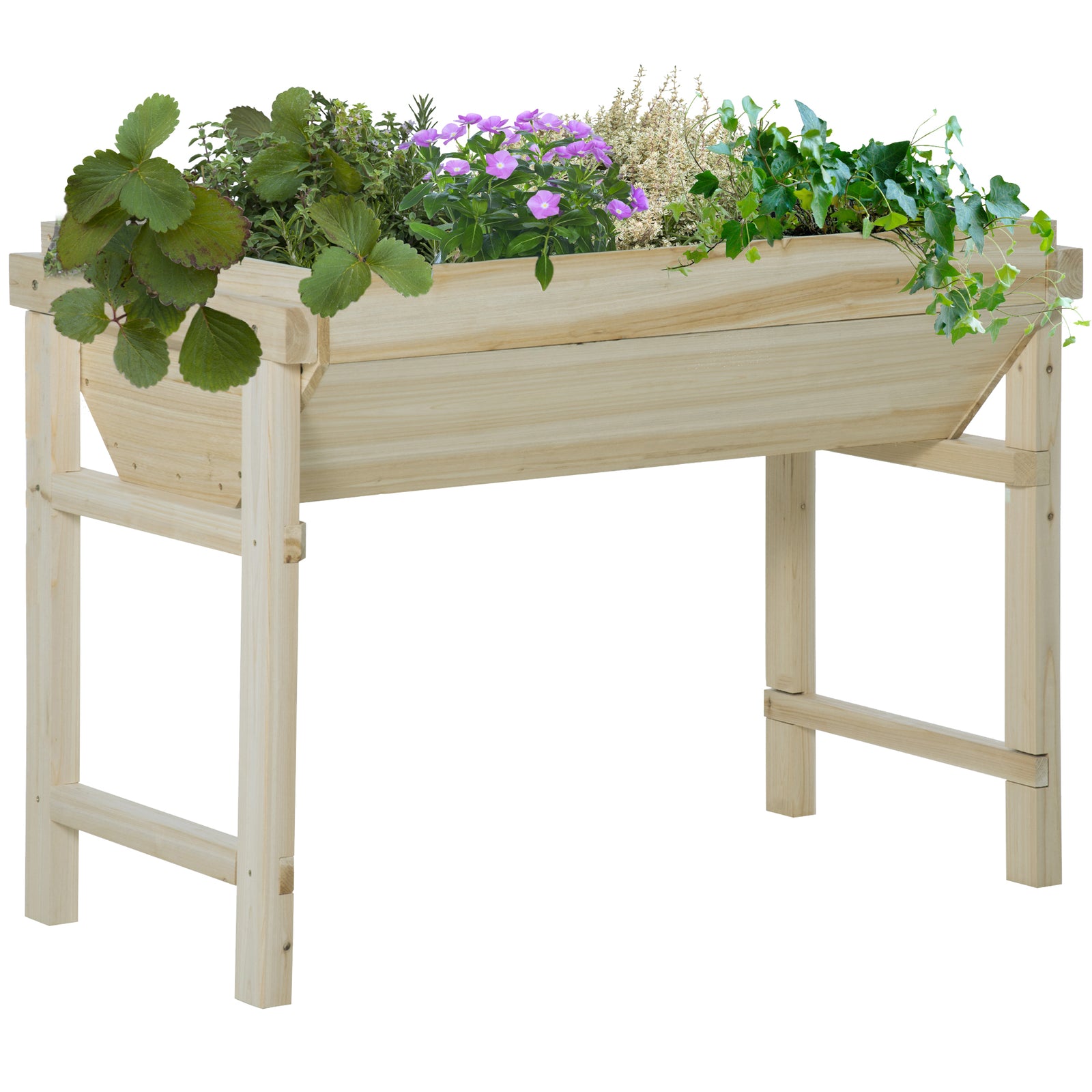 Raised Garden Bed, 108.5x60x80cm, Wooden