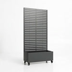 Metal Privacy Screen With Plant Pot - Slat | Anthracite Grey