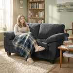 2 Seater Sofa, Chenille Small Sofa With Spring Cushions | Dark Grey