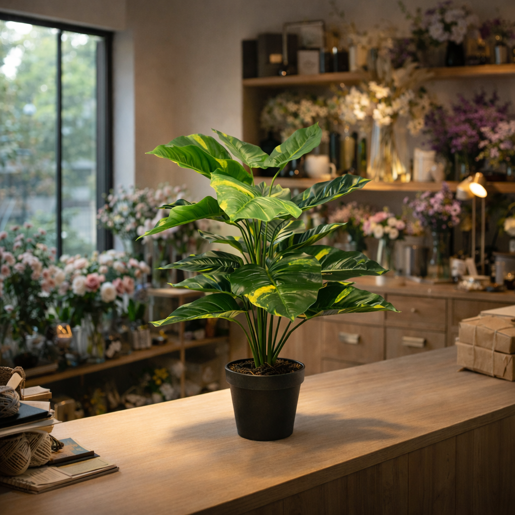 Uk Realistic Large Artificial Foliage Plant With Pot 60cm