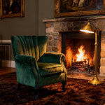 Velvet Channel Occasional Armchair Sofa Chair
