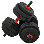 Adjustable 2 In 1 Barbell Dumbbells Set | 25kg | Black