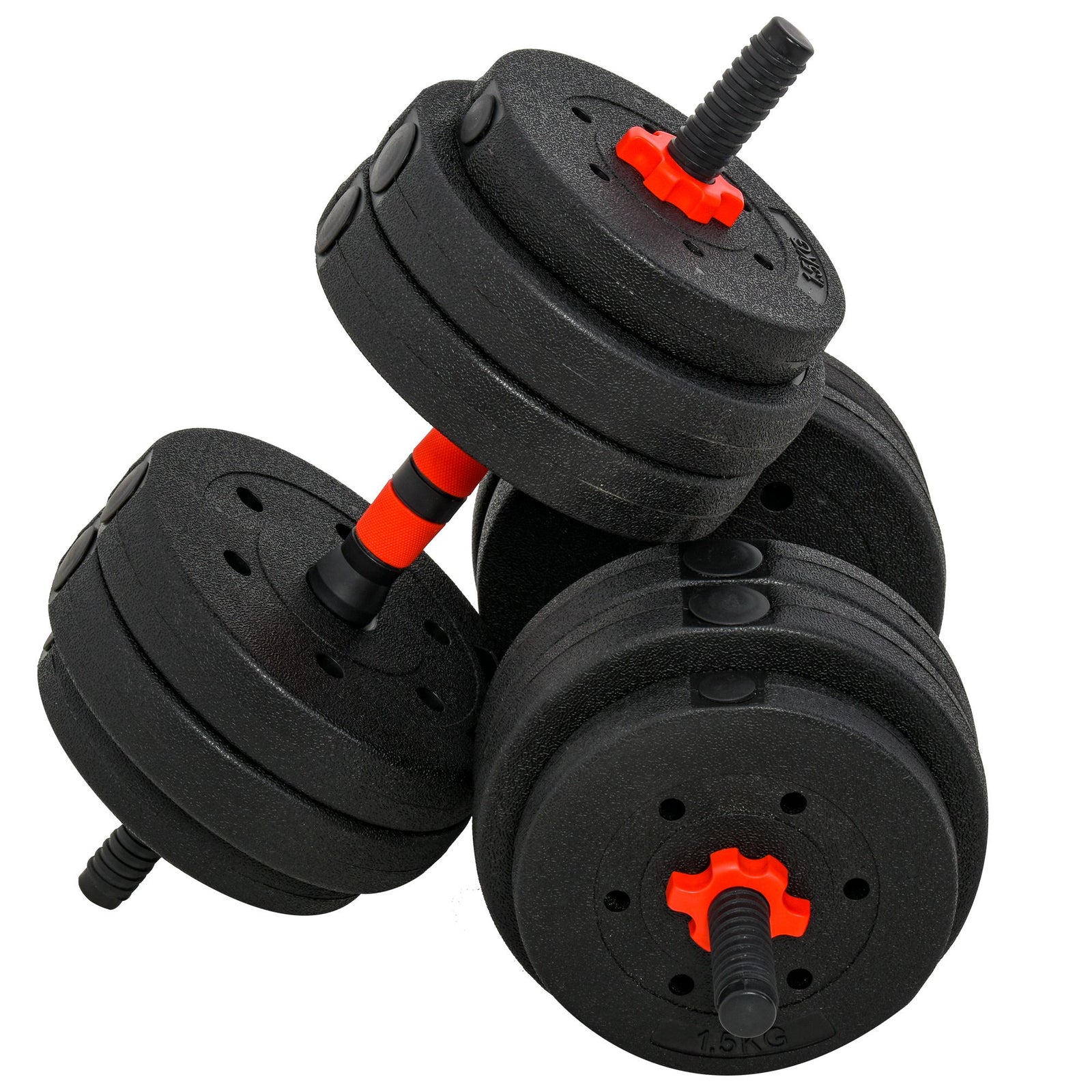 Adjustable 2 In 1 Barbell Dumbbells Set | 25kg | Black