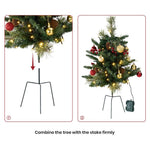 Set Of 2 Mini Led Christmas Trees,artificial Pine With Red Berries & Pinecones, 8 Lighting Modes, Timer Function