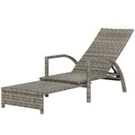 Pe Rattan Adjustable Lounger | Gray