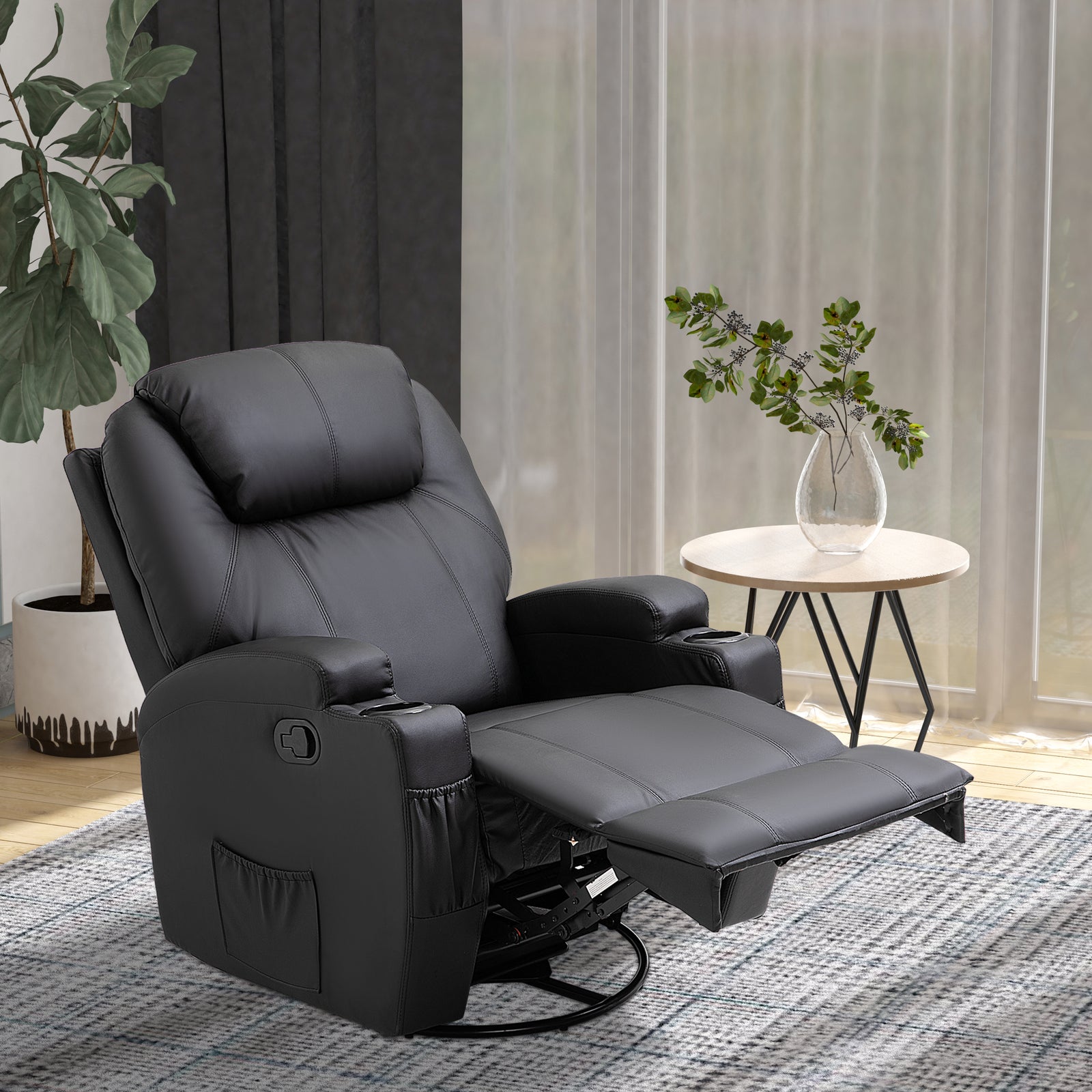 8-point Massage Recliner Sofa Rocking Swivel