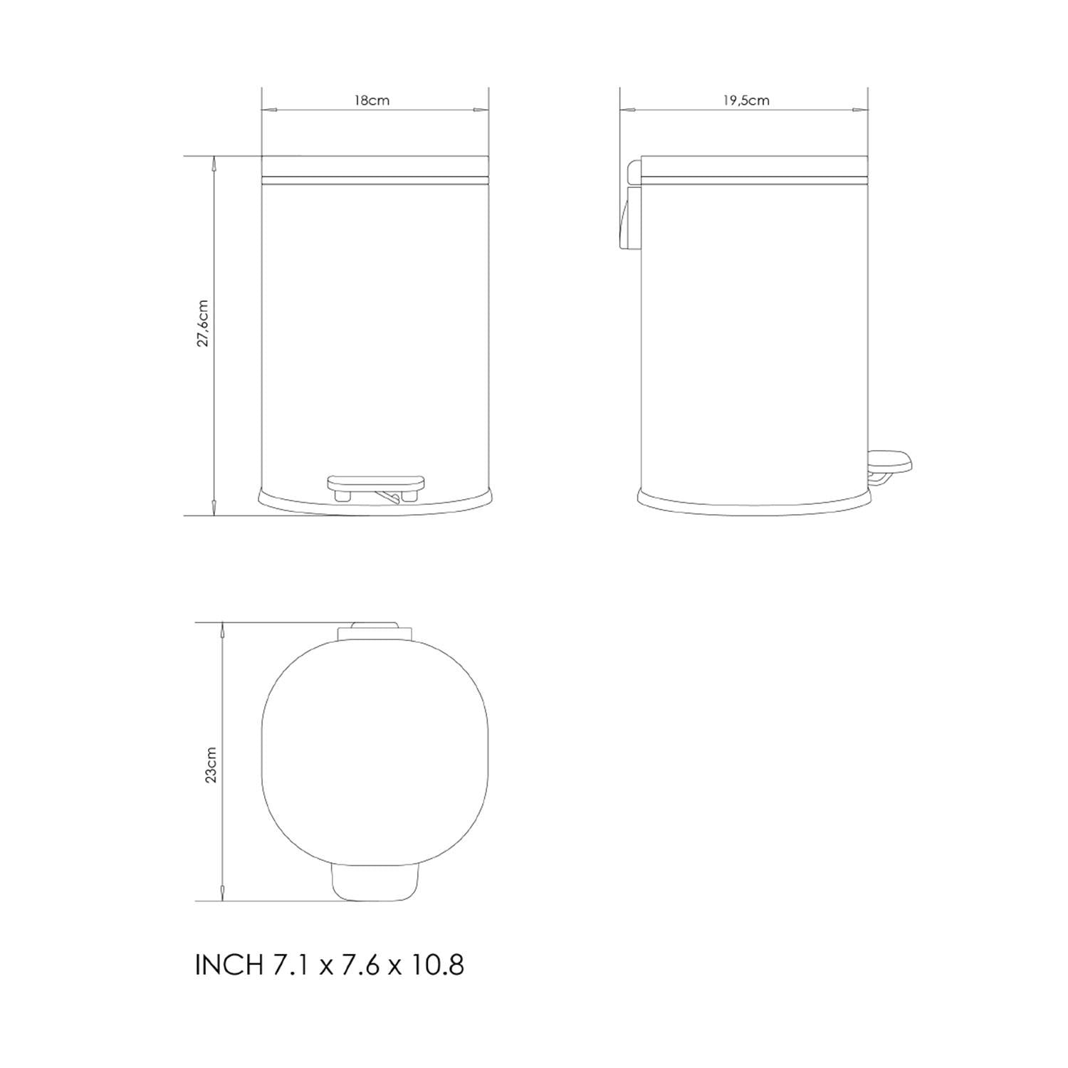 Bathroom Bin Trash Can 5l Pedal Start Collection | Copper