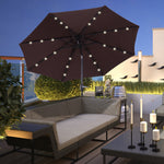 Parasol Patio Umbrella W/ Led Light Crank | Brown