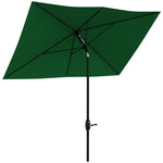 2x3m Rectangular Parasol Patio Outdoor Table Umbrella | Green