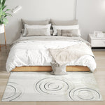 Swirl Pattern Washable Area Rug, Allergy-friendly Floor Carpet | M | Cream