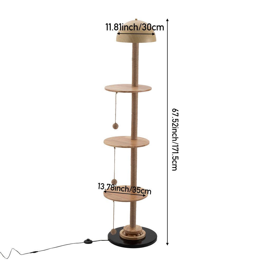 2-in-1 Cat Climbing Frame Floor Lamp