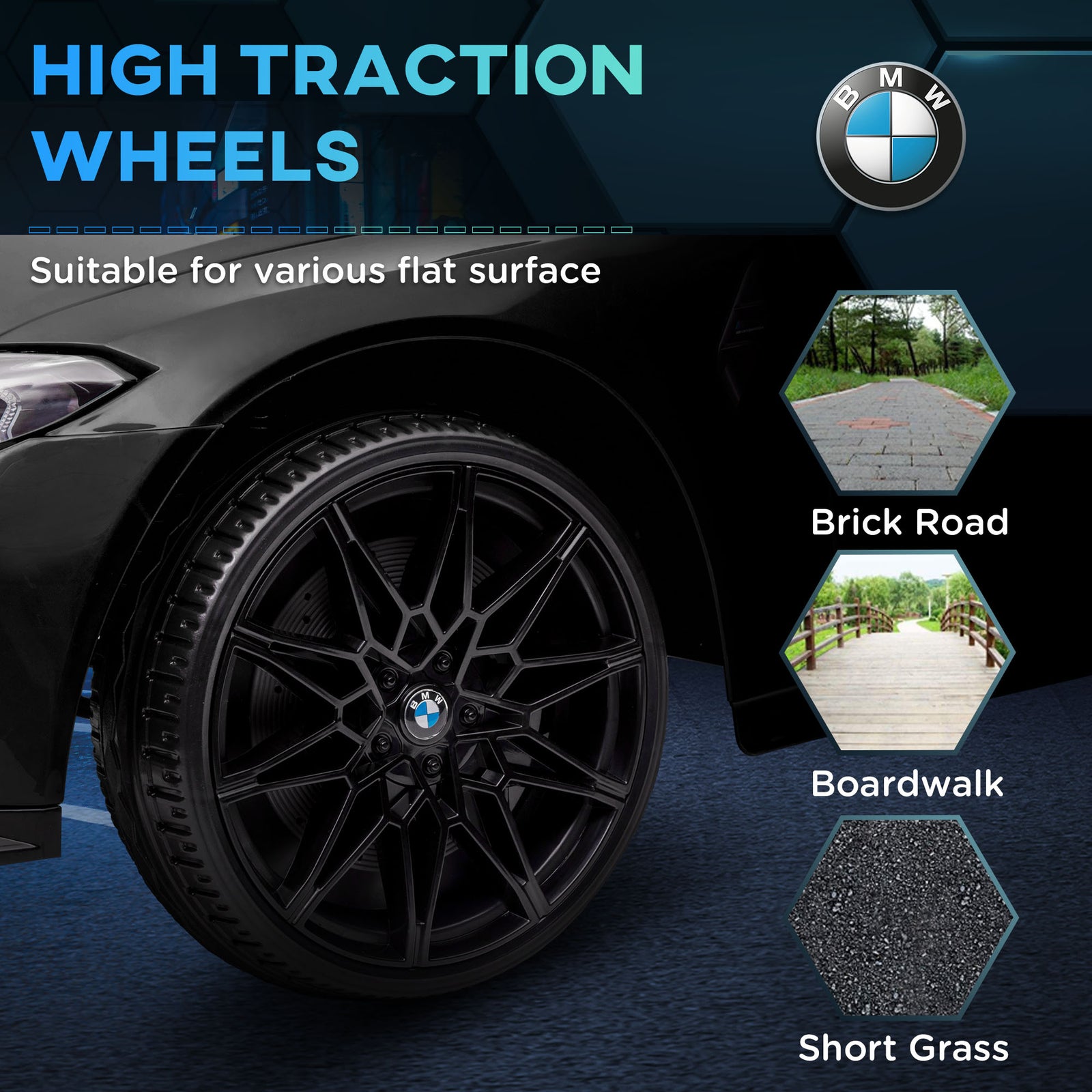 12v Bmw M4 Licensed Kids Electric Car W/ Remote, Suspension | Black