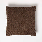Sofia Pleated Velvet Cushion | 45cm x 45cm | Brown