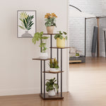 5-tier Tall Corner Plant Stand 95cm H Freestanding Plant Display Shelf For Indoor Garden | One Size | Brown