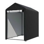 3x5ft Outdoor Storage Shed With Apex Roof – Waterproof Pe Fabric, Galvanized Steel Frame & Roll-up Door
