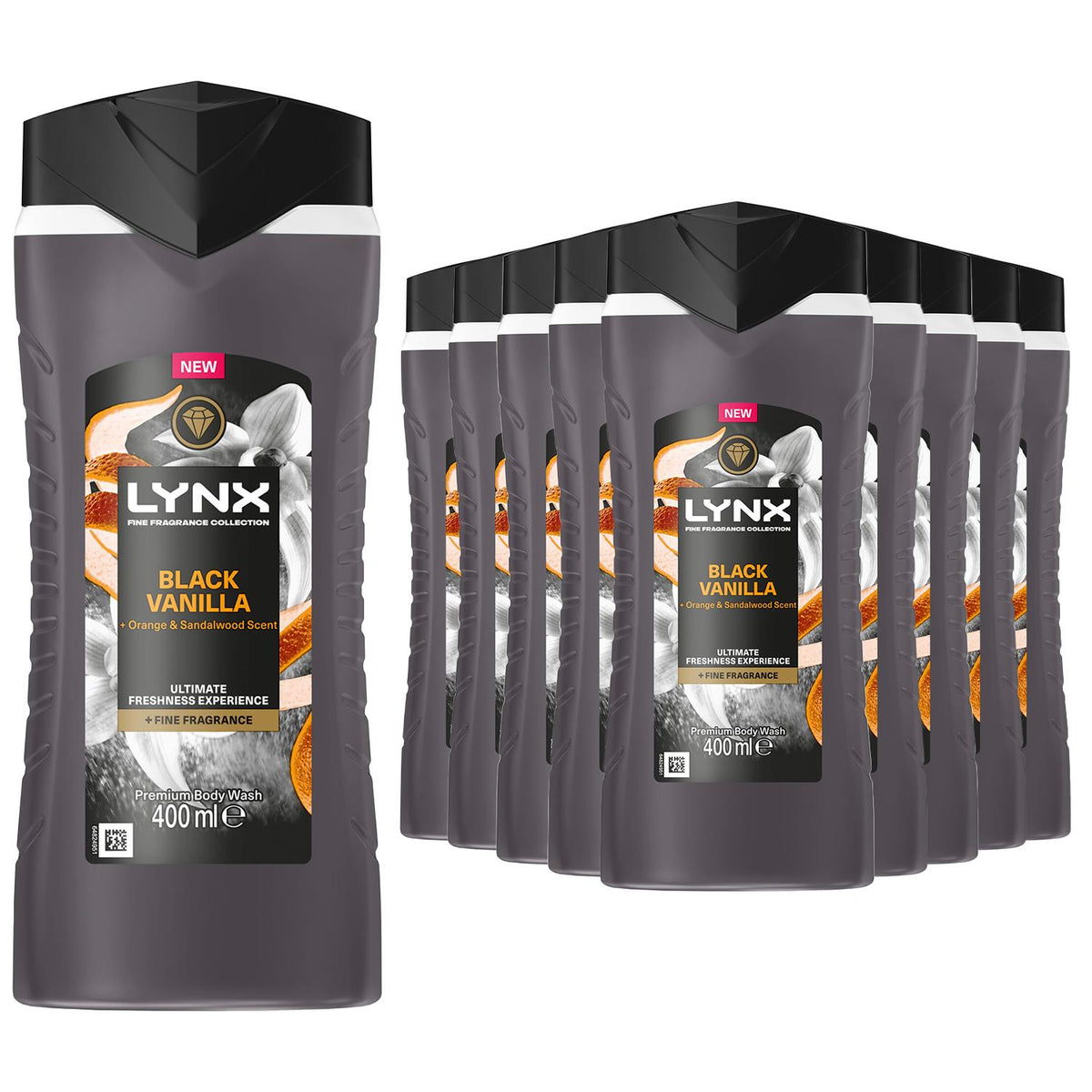 Black Vanilla Body Wash With 12hrs Of Freshness For Men 400ml | Set of 12