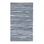 Blue Denim Handwoven Striped Chindi Rug | 120cm x 180cm | Blue