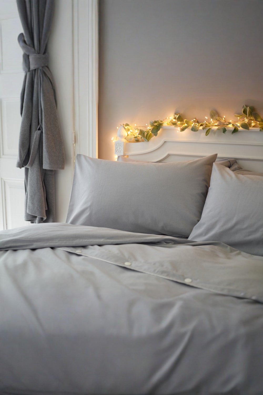 Southwick Cotton Rich Soft Duvet Cover Set -  Breathable Melange Look Bedding With Piped Finish | Super King | Grey