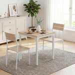 3 Pcs Compact Dining Table 2 Chairs Set | Oak
