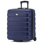 56x45x25cm Hard Cabin Suitcase - Lightweight 2-Wheel ABS Carry On Hand Luggage | Cabin | Navy Blue