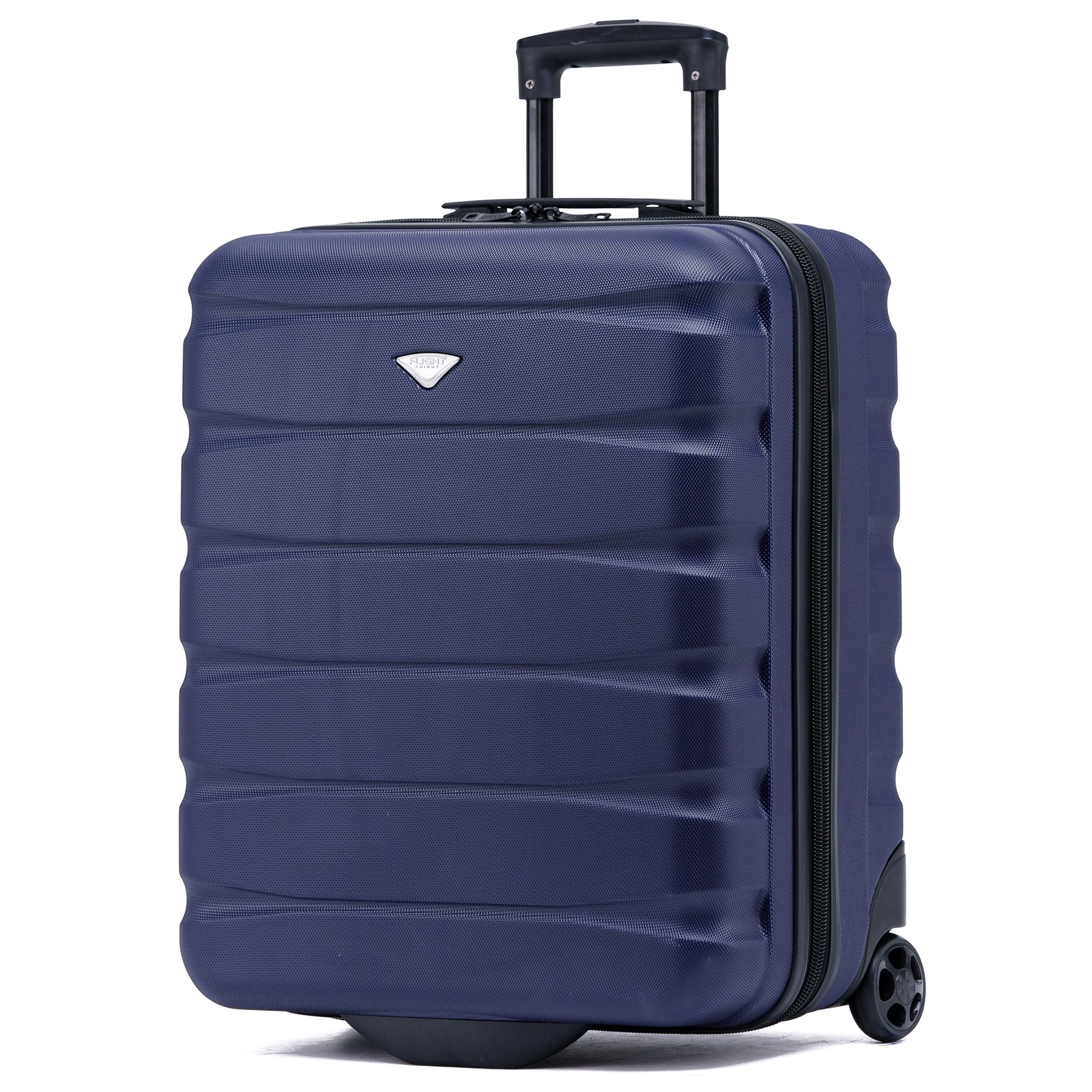56x45x25cm Hard Cabin Suitcase - Lightweight 2-Wheel ABS Carry On Hand Luggage | Cabin | Navy Blue