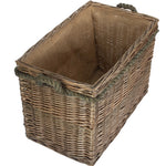Wicker Rectangular Rope Handled Log Basket | Small | Brown